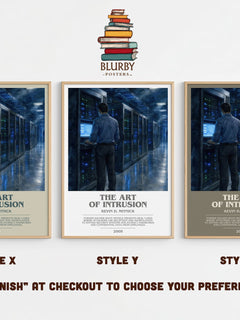 The Art of Intrusion bookish print in frame leaning in hallway – non fiction wall art