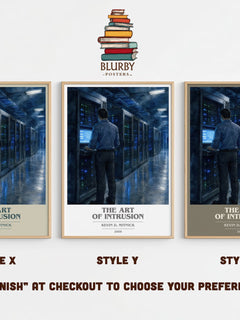 The Art of Intrusion book cover print in frame leaning in hallway – non fiction wall art