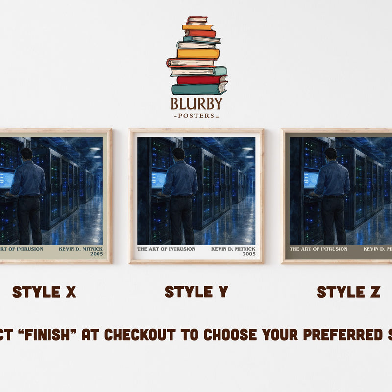 The Art of Intrusion literary print in frame leaning in hallway – non fiction wall art