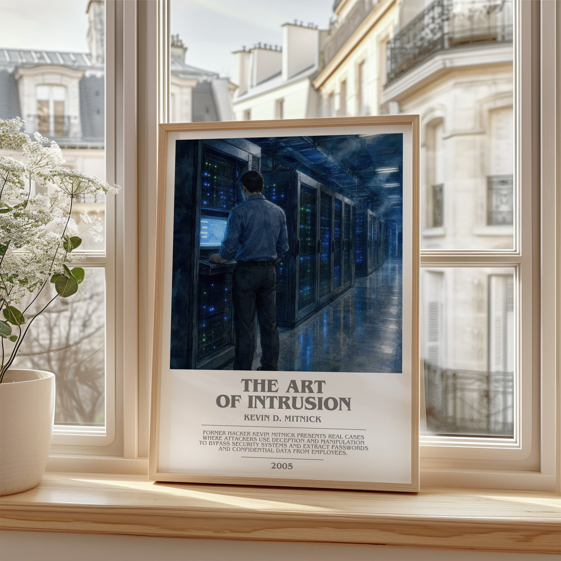 The Art of Intrusion bookish poster colour and style options – Kevin D. Mitnick book art
