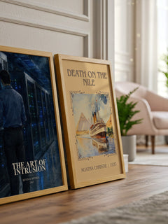 The Art of Intrusion watercolour print framed by window – literary home decor
