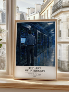 The Art of Intrusion book cover poster colour and style options – Kevin D. Mitnick book art
