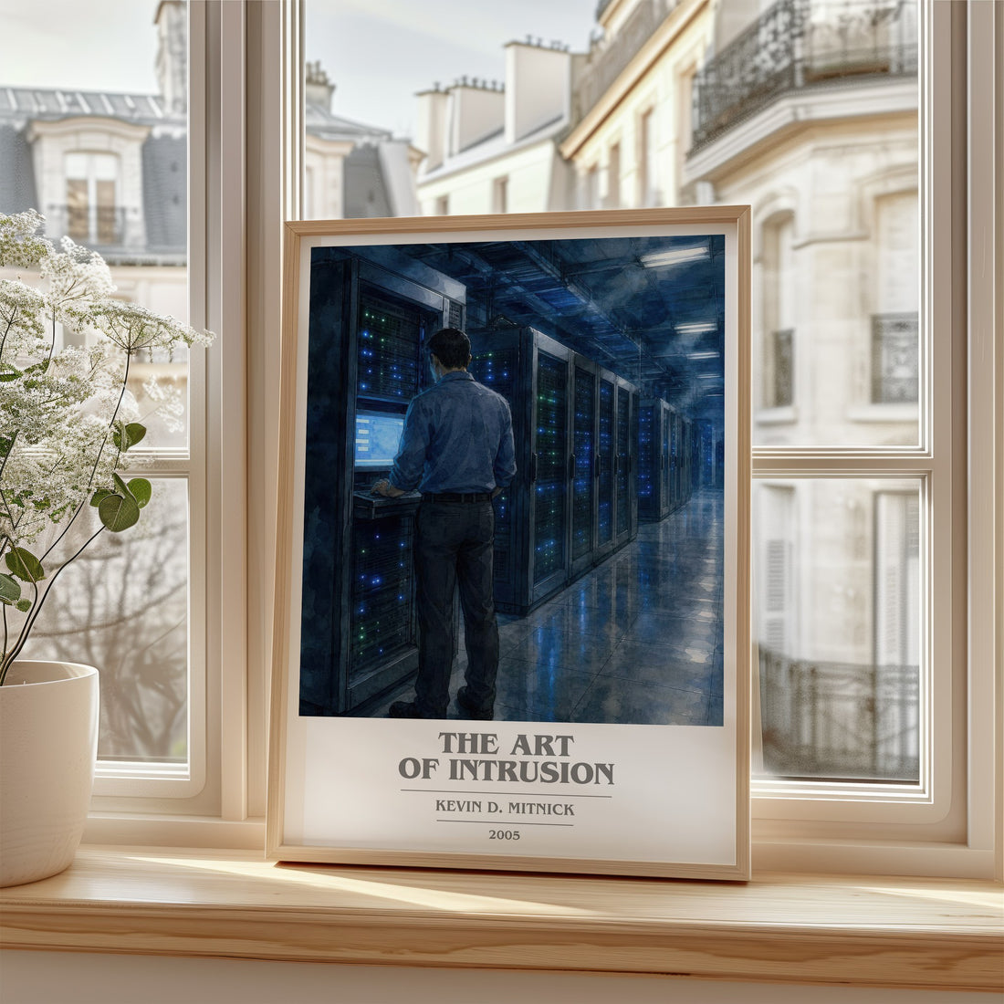 The Art of Intrusion book cover poster colour and style options – Kevin D. Mitnick book art