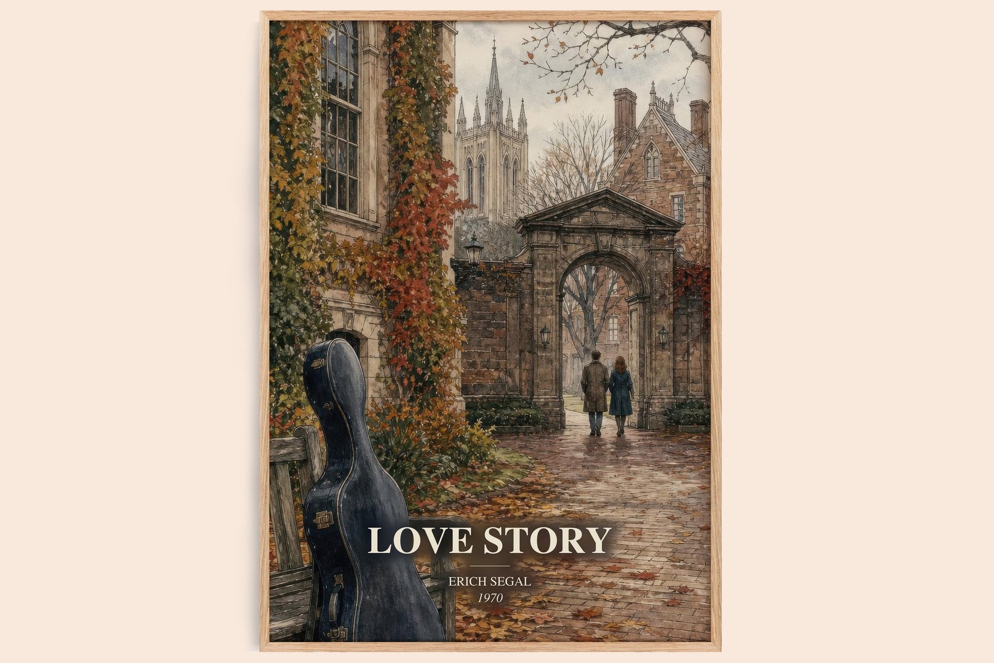 Love Story Book Watercolour Illustration by Erich Segal