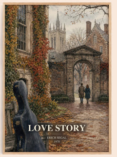 Love Story watercolour book poster by Erich Segal – framed literary art print