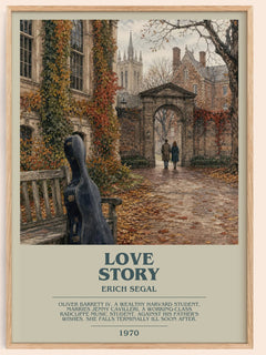 Love Story bookish book poster by Erich Segal – framed literary art print