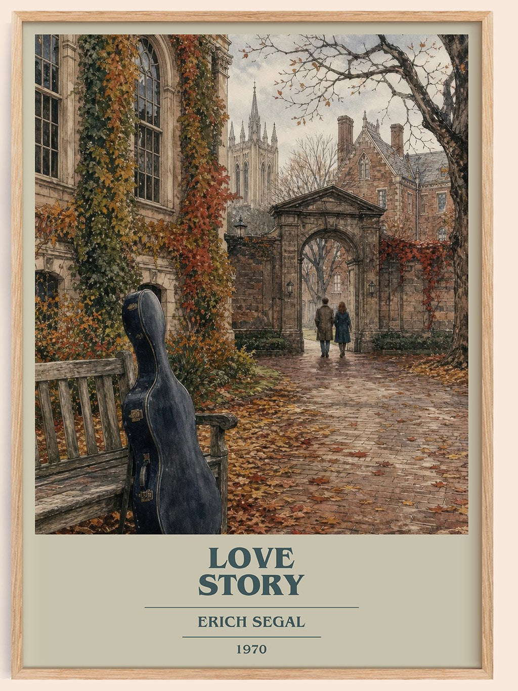 Love Story book cover book poster by Erich Segal – framed literary art print