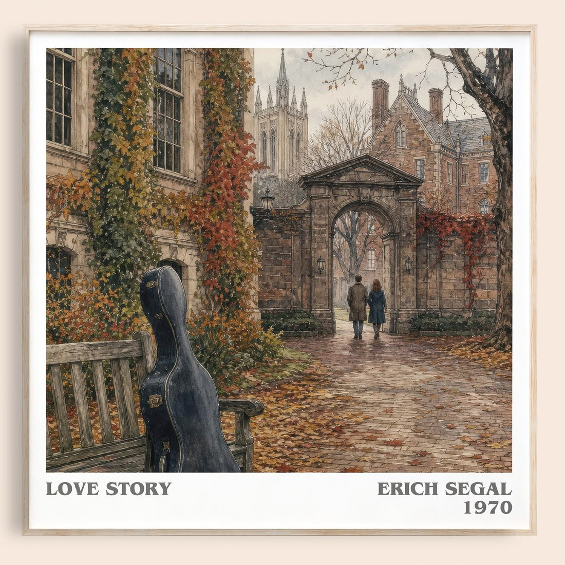 Love Story literary book poster by Erich Segal – framed literary art print