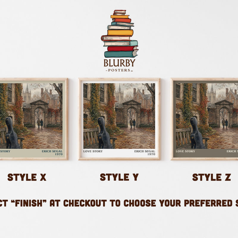 Love Story literary print in frame leaning in hallway – romance wall art