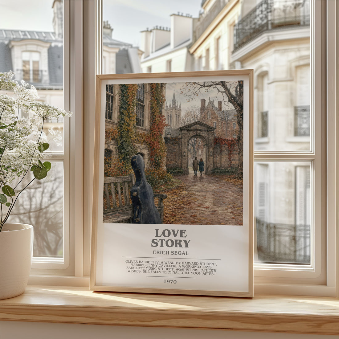 Love Story bookish poster colour and style options – Erich Segal book art