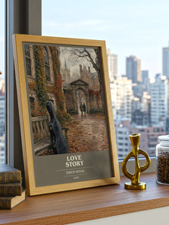 Love Story book cover print framed by window – literary home decor