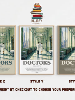 Doctors bookish print in frame leaning in hallway – contemporary fiction wall art