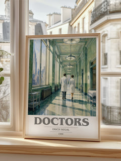 Doctors book cover poster colour and style options – Erich Segal book art
