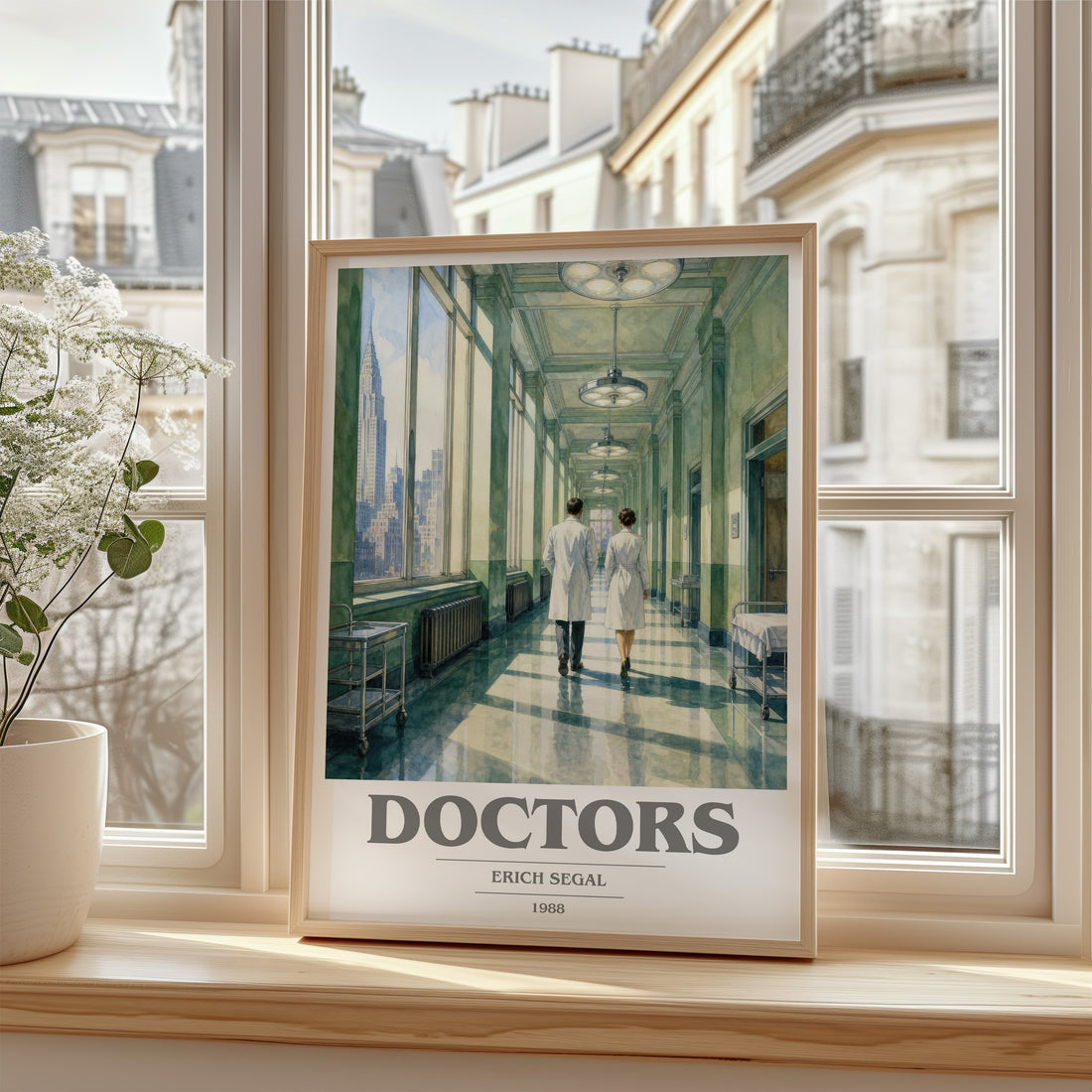 Doctors book cover poster colour and style options – Erich Segal book art