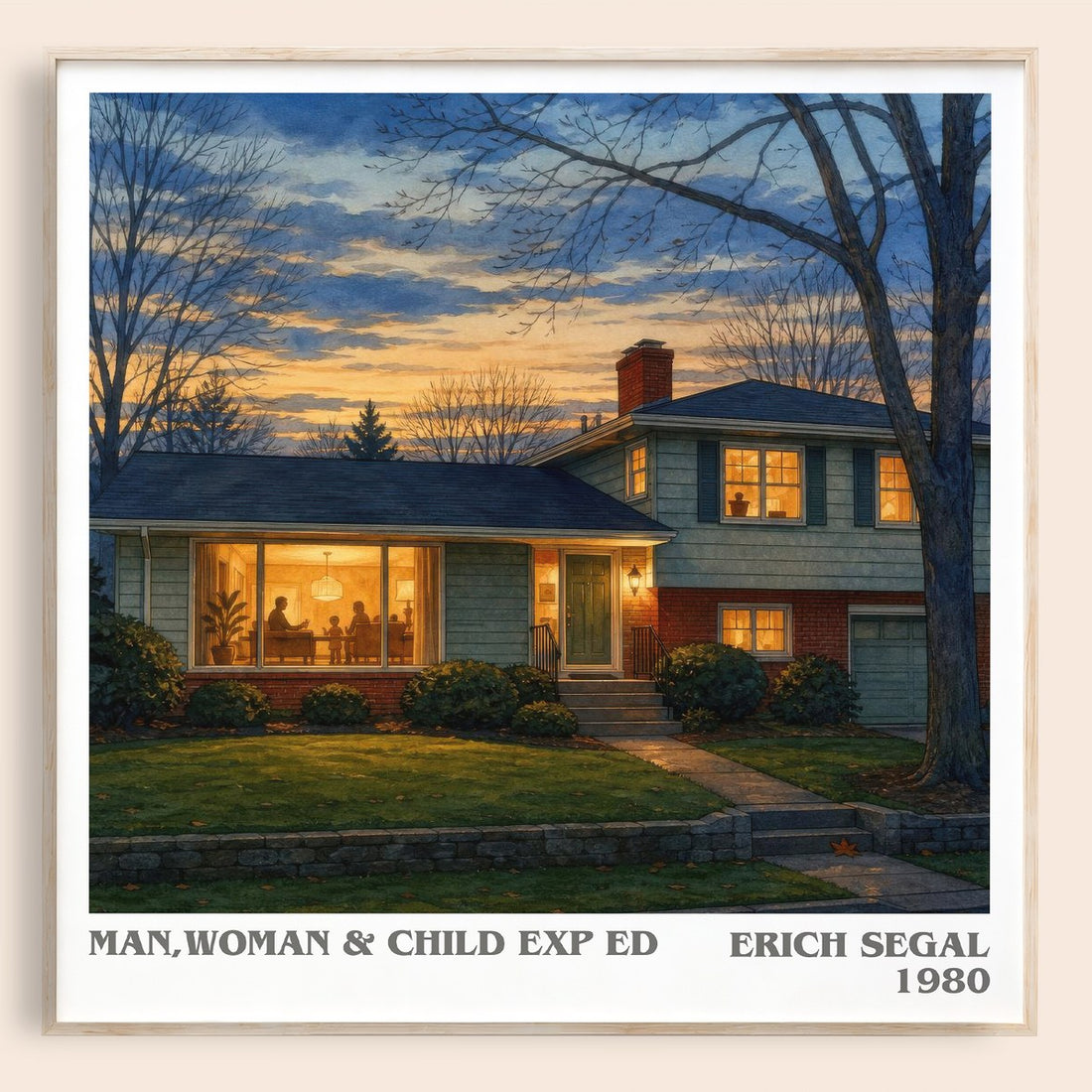Man,woman & Child Exp Ed literary book poster by Erich Segal – framed literary art print