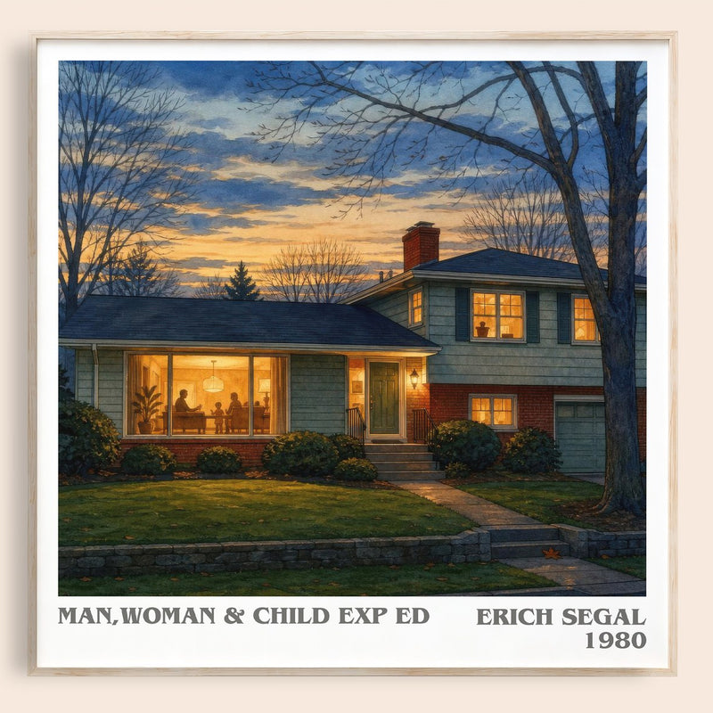Man,woman & Child Exp Ed literary book poster by Erich Segal – framed literary art print