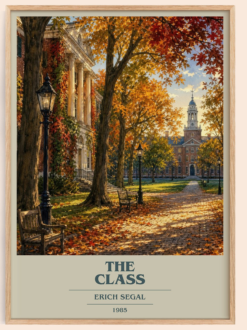 The class book cover book poster by Erich Segal – framed literary art print
