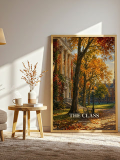 The class watercolour print in frame leaning in hallway – contemporary fiction wall art