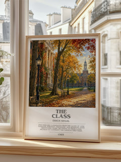 The class Bookish Wall Art by Erich Segal – framed print by a bright window