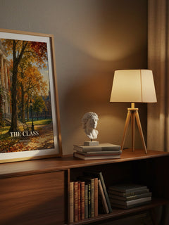 The class watercolour print on bookshelf – Erich Segal fan gift