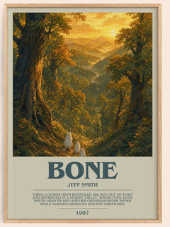 Bone bookish book poster by Jeff Smith – framed literary art print