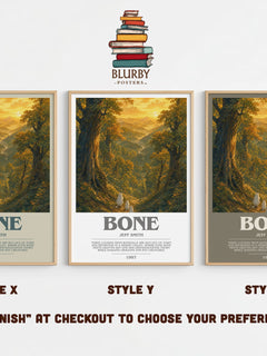 Bone bookish print in frame leaning in hallway – fantasy wall art
