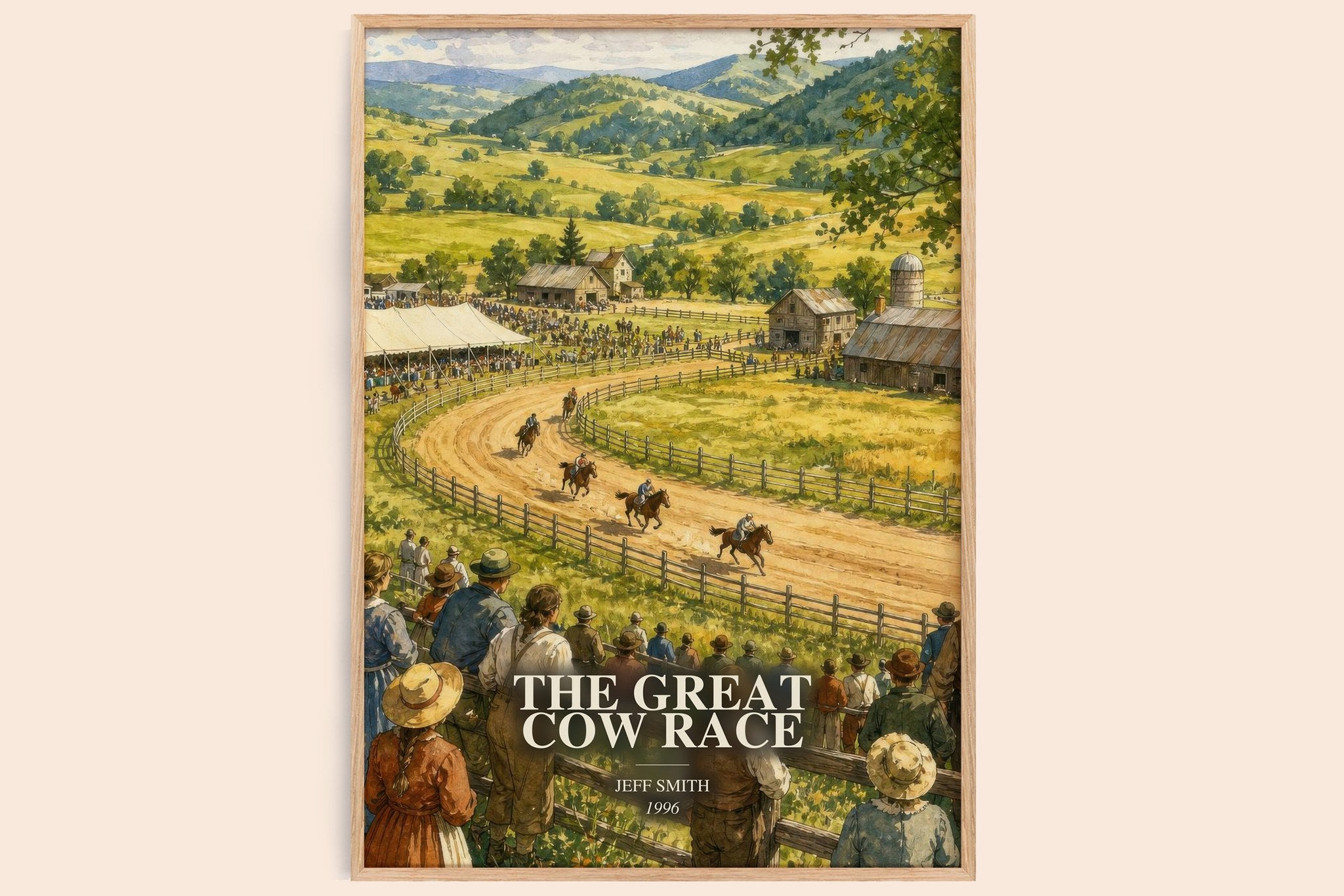 The Great Cow Race Book Watercolour Illustration by Jeff Smith
