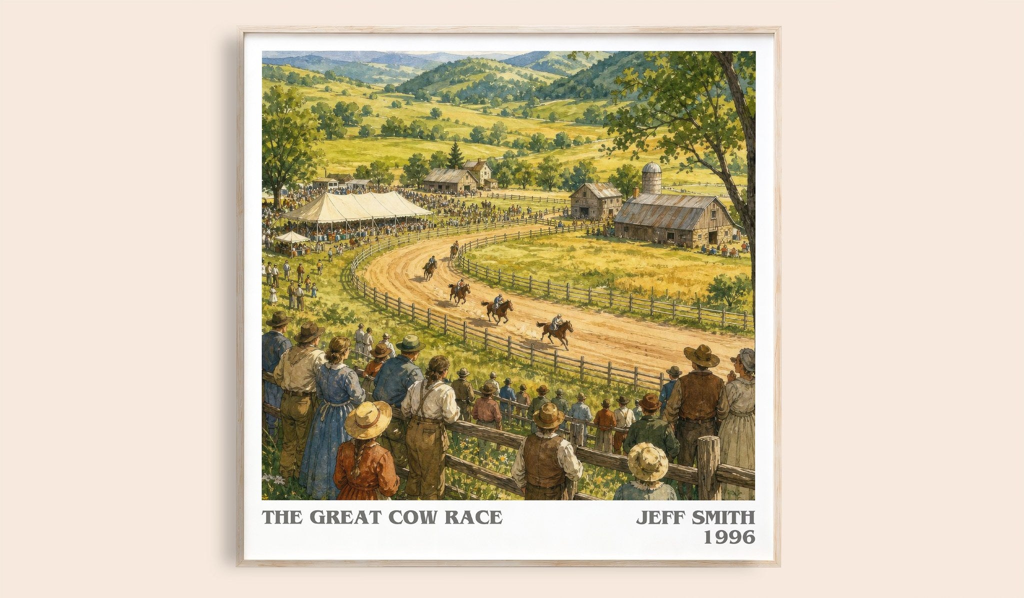 The Great Cow Race Literary Art Print by Jeff Smith