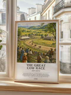 The Great Cow Race bookish poster colour and style options – Jeff Smith book art