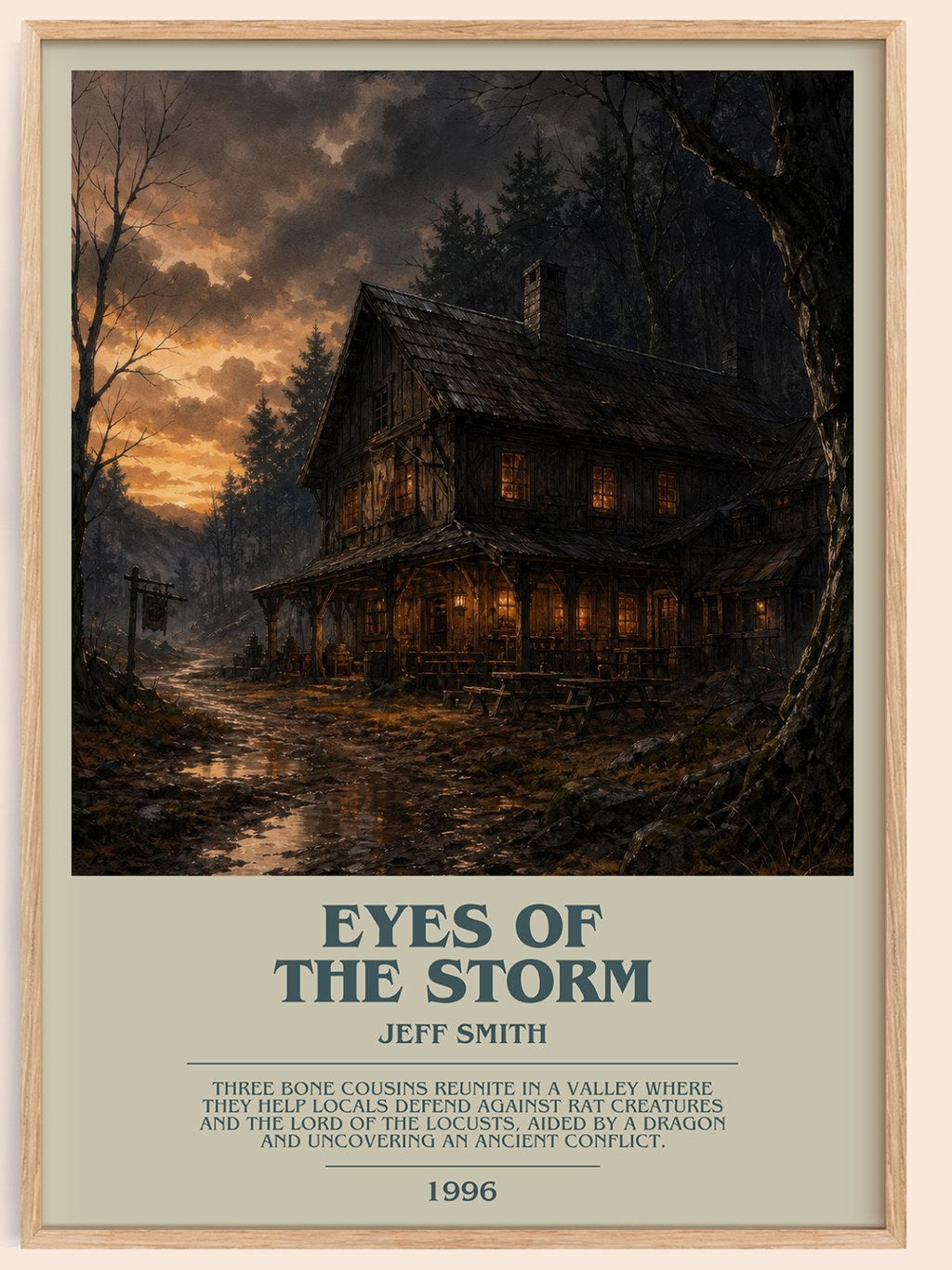 Eyes of the Storm bookish book poster by Jeff Smith – framed literary art print