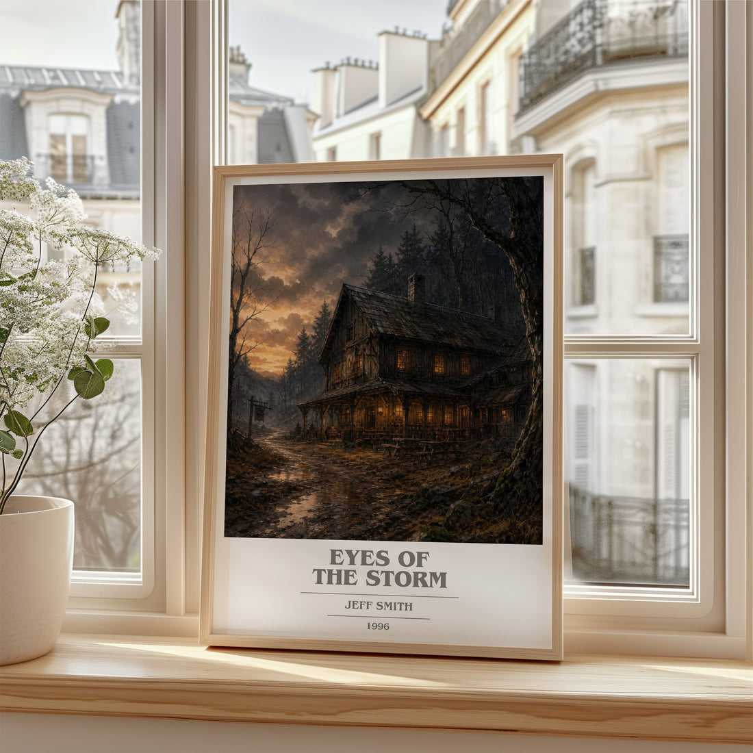 Eyes of the Storm book cover poster colour and style options – Jeff Smith book art