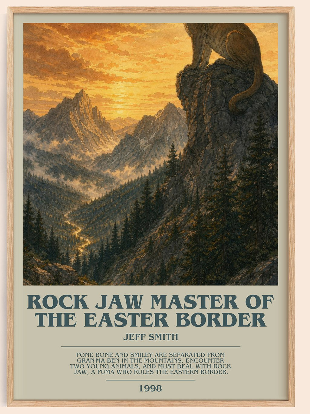 Rock Jaw Master of the Easter Border bookish book poster by Jeff Smith – framed literary art print