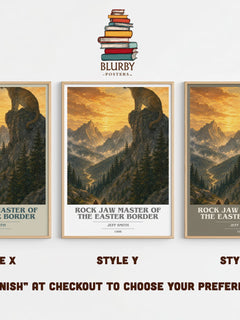 Rock Jaw Master of the Easter Border book cover print in frame leaning in hallway – fantasy wall art