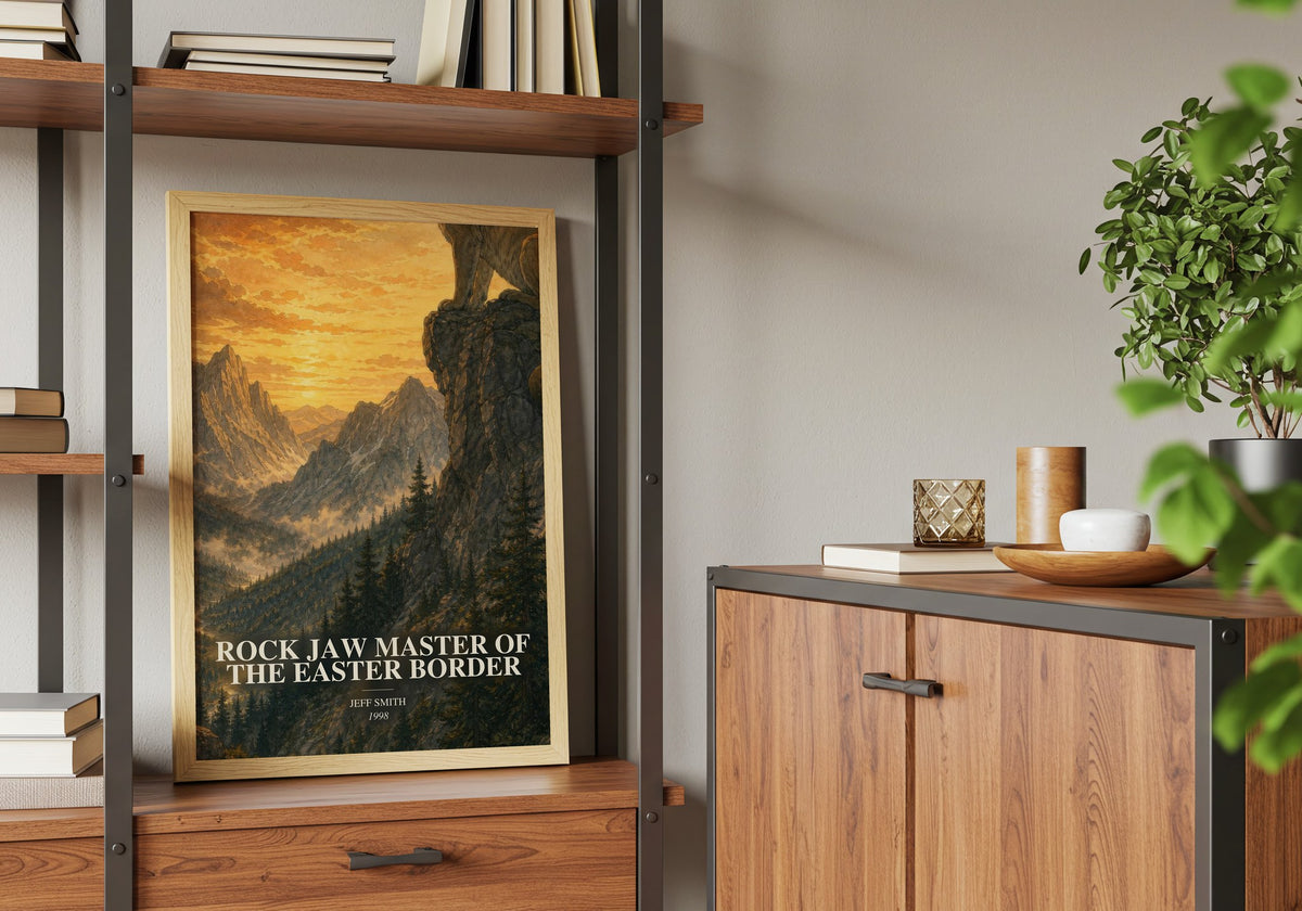 Rock Jaw Master of the Easter Border book watercolour illustration paper finish options – matte satin gloss