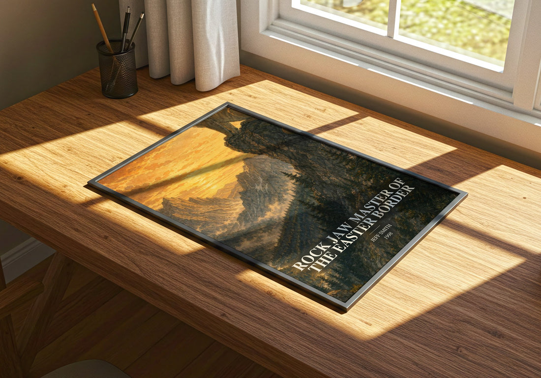 Rock Jaw Master of the Easter Border watercolour book poster framed on wall – fantasy wall art
