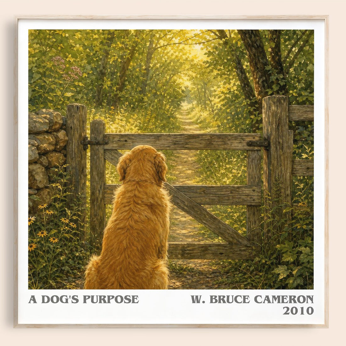 A Dog's Purpose literary book poster by W. Bruce Cameron – framed literary art print