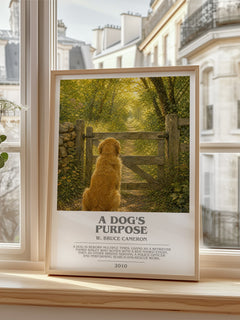 A Dog's Purpose bookish poster colour and style options – W. Bruce Cameron book art