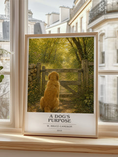 A Dog's Purpose book cover poster colour and style options – W. Bruce Cameron book art