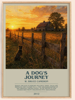 A dog's journey bookish book poster by W. Bruce Cameron – framed literary art print