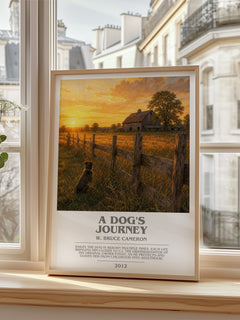 A dog's journey bookish poster colour and style options – W. Bruce Cameron book art