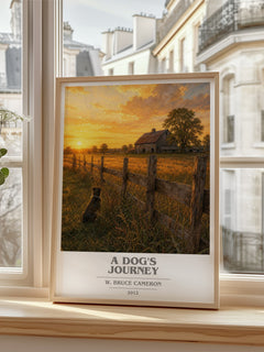 A dog's journey book cover poster colour and style options – W. Bruce Cameron book art