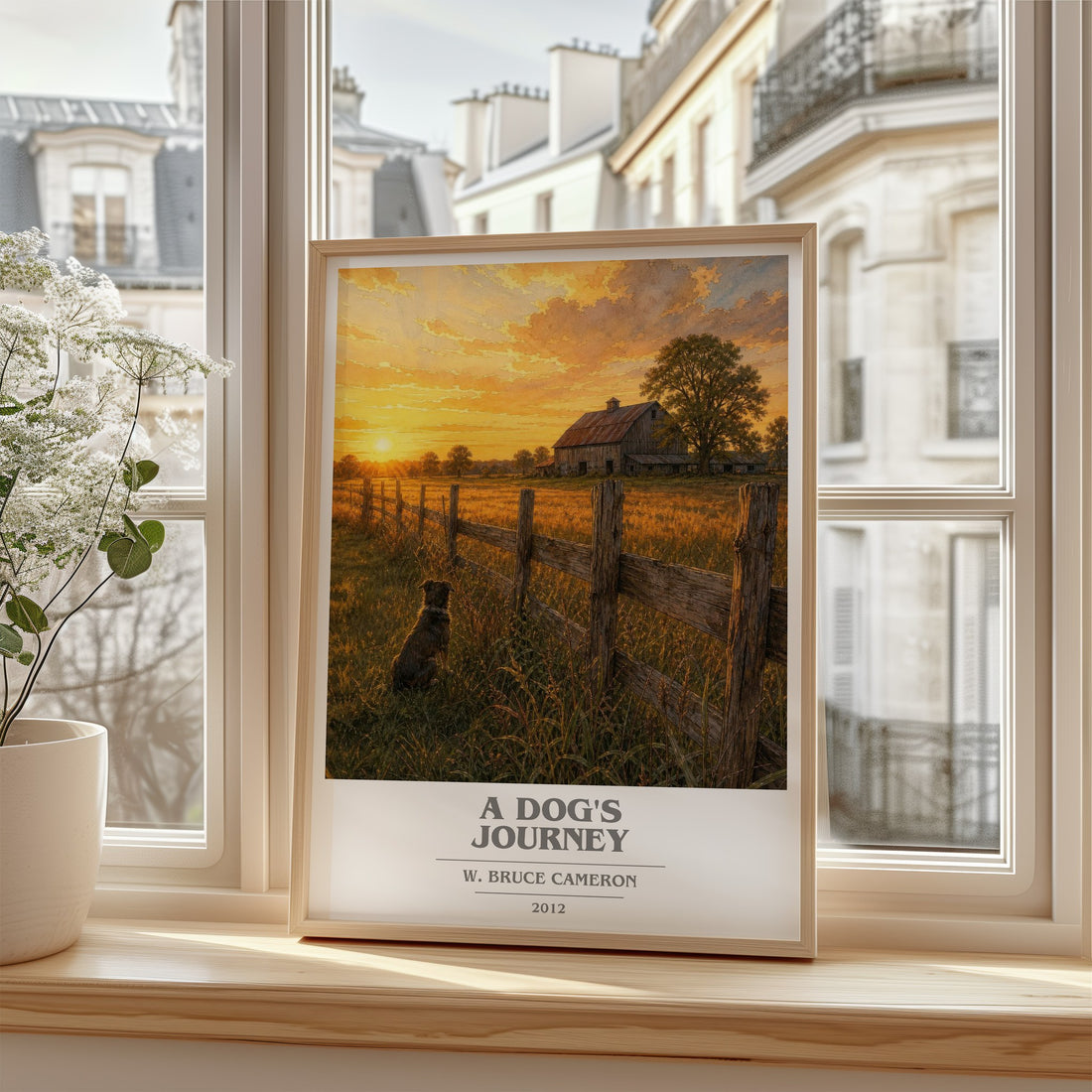 A dog's journey book cover poster colour and style options – W. Bruce Cameron book art