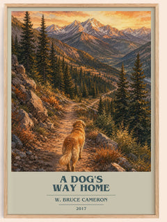 A Dog's Way Home book cover book poster by W. Bruce Cameron – framed literary art print