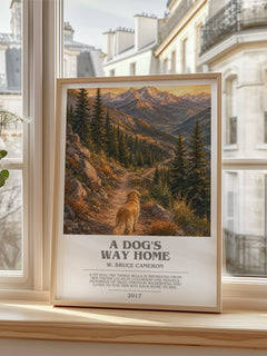 A Dog's Way Home bookish poster colour and style options – W. Bruce Cameron book art