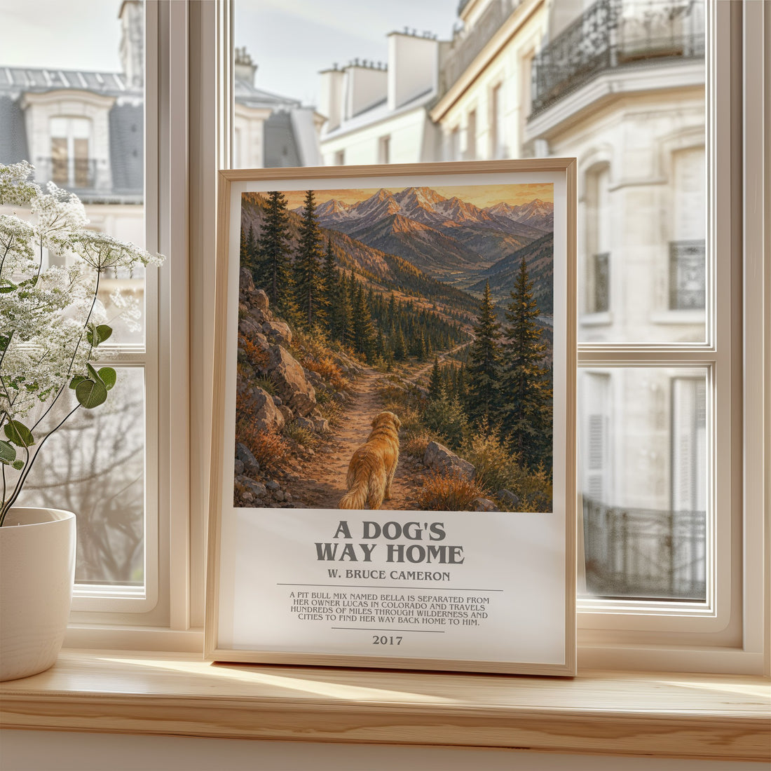 A Dog's Way Home bookish poster colour and style options – W. Bruce Cameron book art