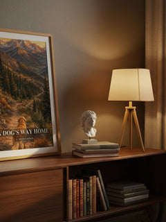 A Dog's Way Home watercolour print on bookshelf – W. Bruce Cameron fan gift