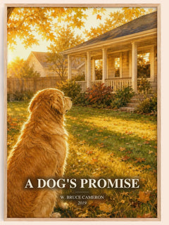 A Dog's Promise watercolour book poster by W. Bruce Cameron – framed literary art print