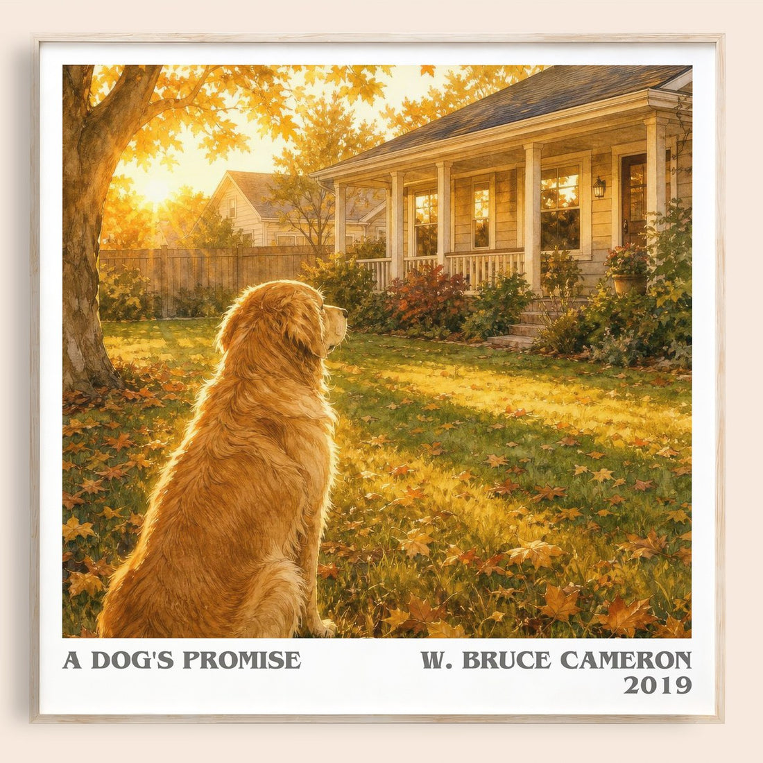 A Dog's Promise literary book poster by W. Bruce Cameron – framed literary art print