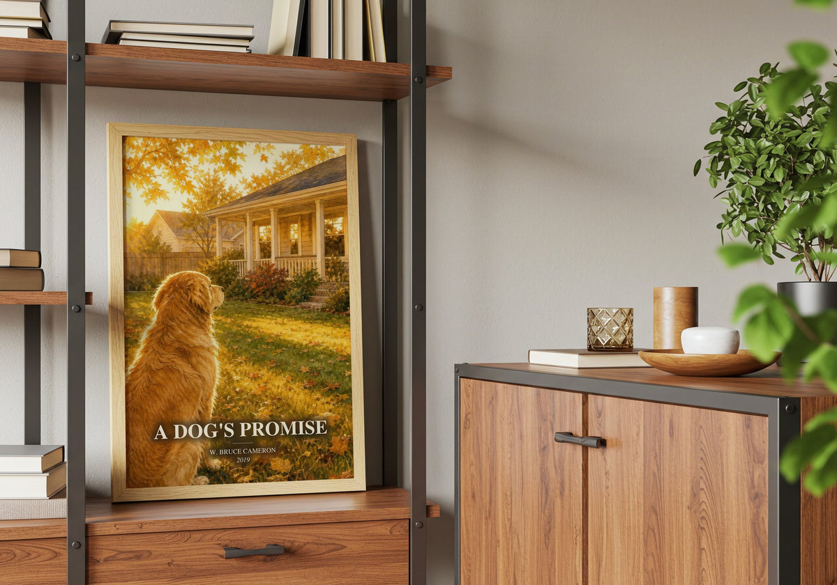 A Dog's Promise book watercolour illustration paper finish options – matte satin gloss