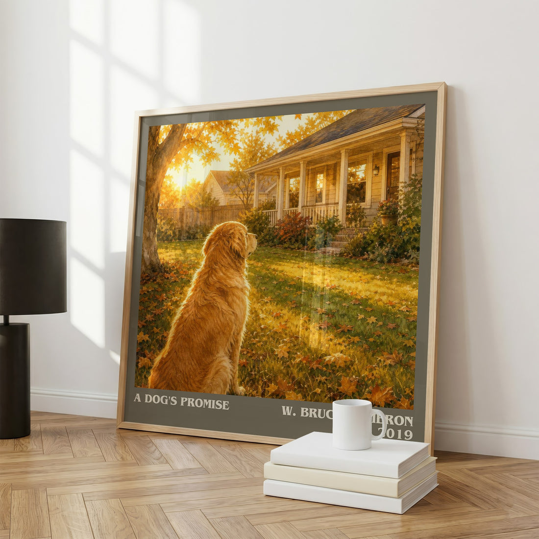 A Dog's Promise literary print framed by window – literary home decor